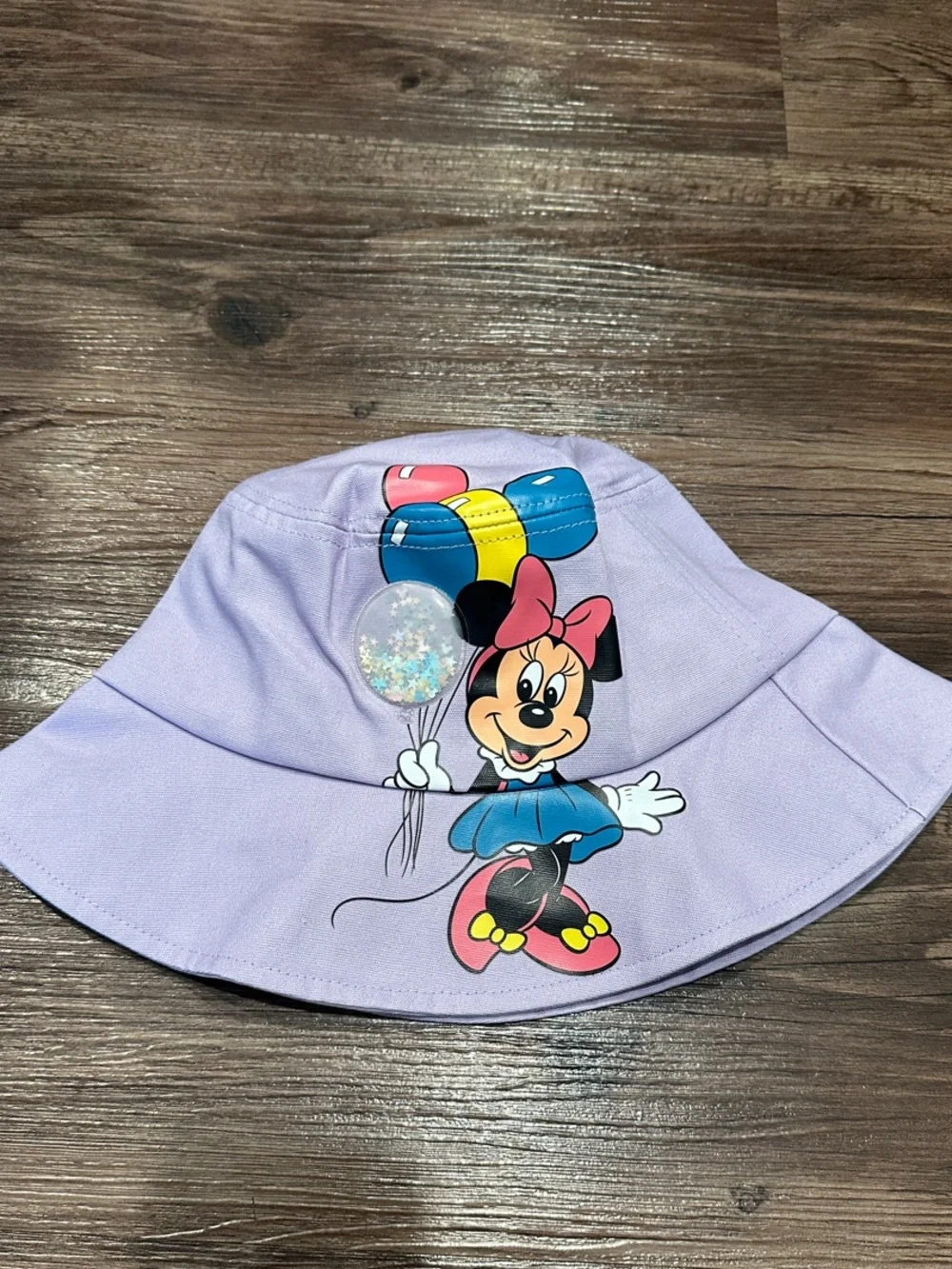 Disney Lilac Minnie Mouse Balloon Graphic Bucket Hat
